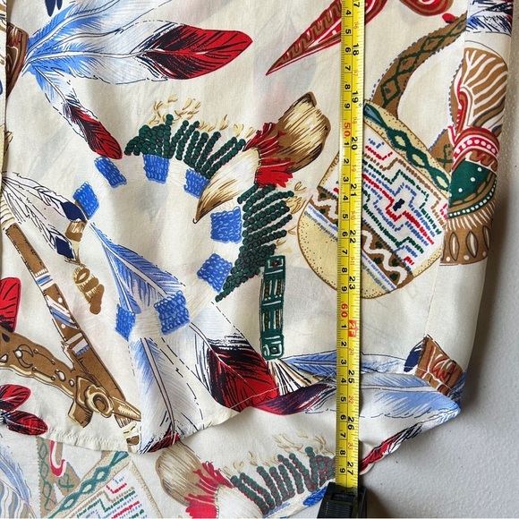 Whistles Cream and Red silk Casual Button Down Shirt - Picture 6 of 9